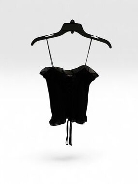 SHEIN Black Ruffle Spaghetti Strap Camisole